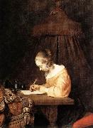 TERBORCH, Gerard Woman Writing a Letter a oil on canvas